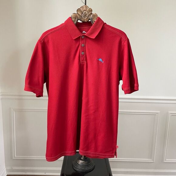 Tommy Bahama Brick Red Polo Golf Shirt L - Picture 2 of 6